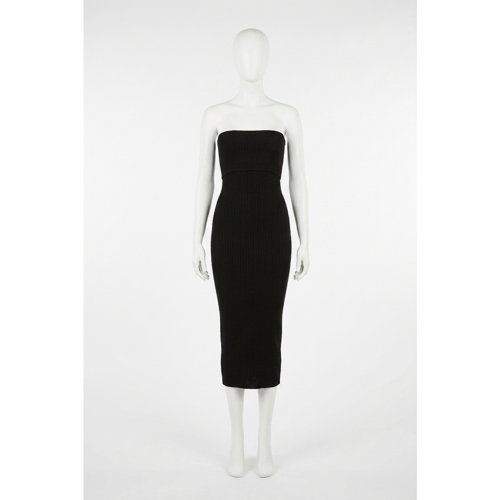 NEW NIA emory strapless midi dress in black